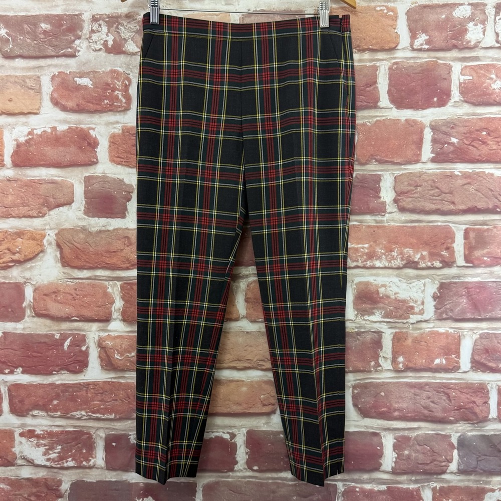 J Crew Martie Pants Women's 6 Stewart Tartan Plaid Wool Blend Trousers